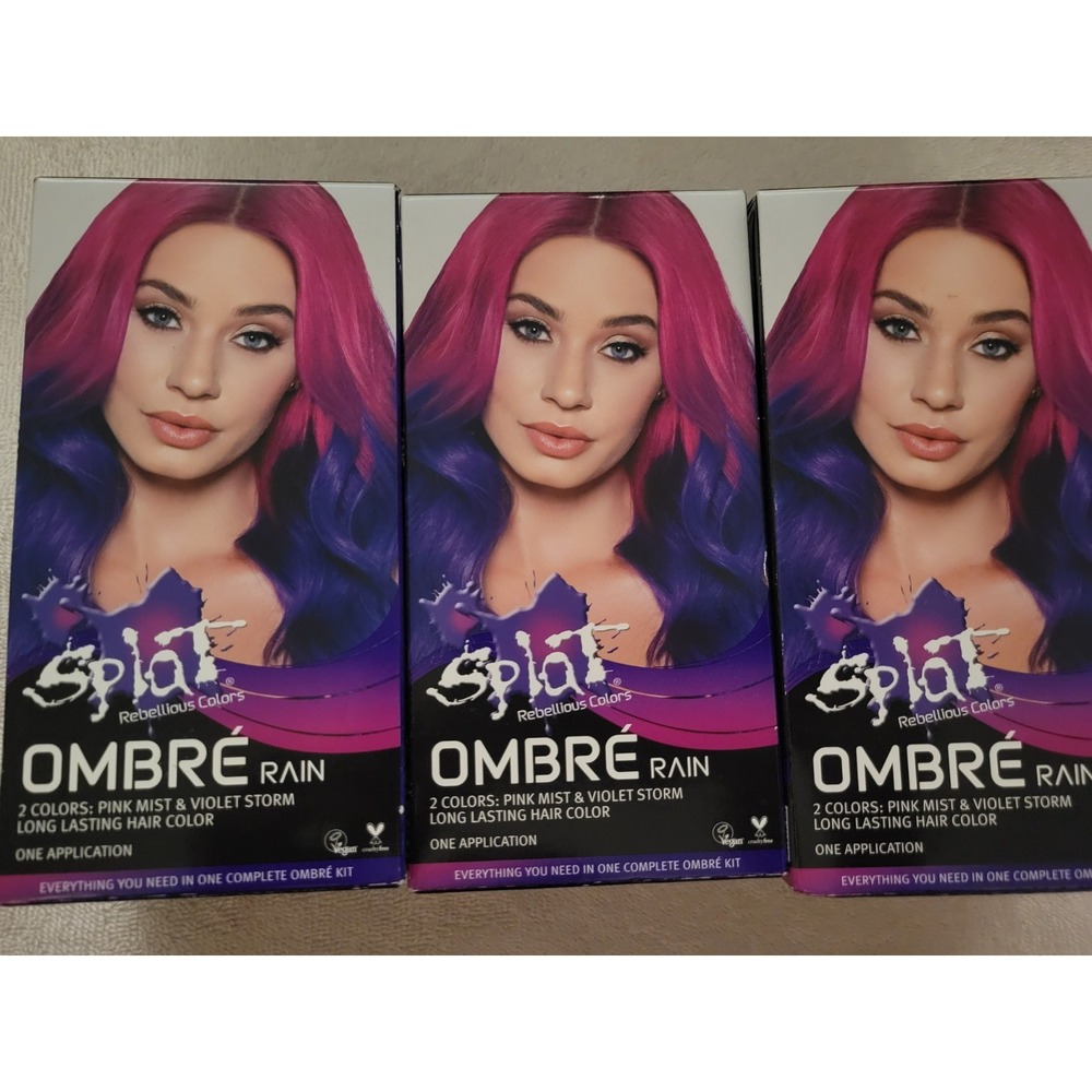 Splat Ombré Rain Complete Hair Color Kit Pink Mist & Violet Storm 3 Pack